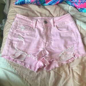 Pink American eagle jean shorts- size 2!! Super cute - “super stretch” shorts